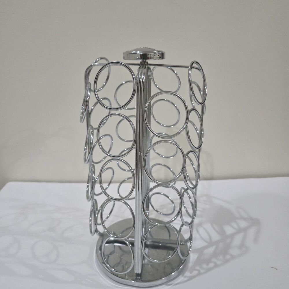 Keurig K-Cup 36 Coffee Tea Pod Holder Chrome Spinning Round Carousel